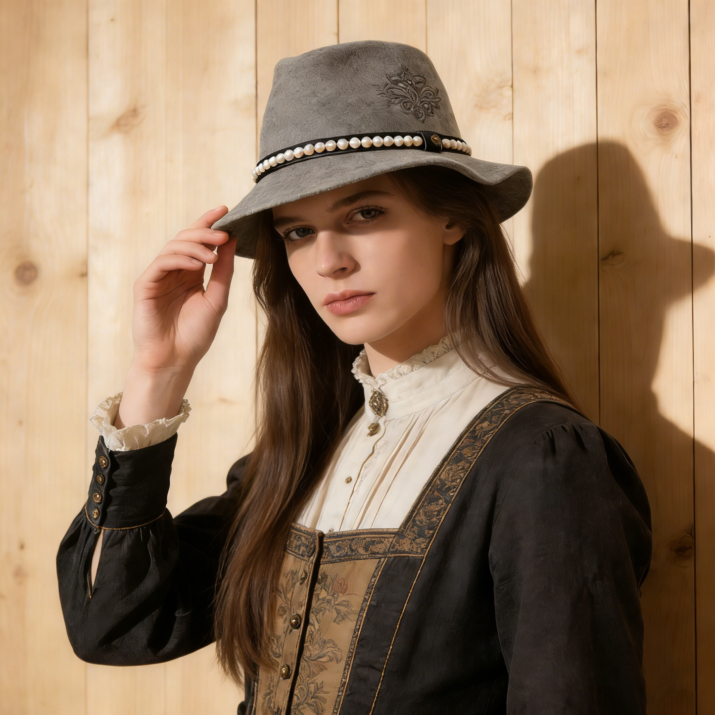 Gray Opal Embroidered Brim Hat