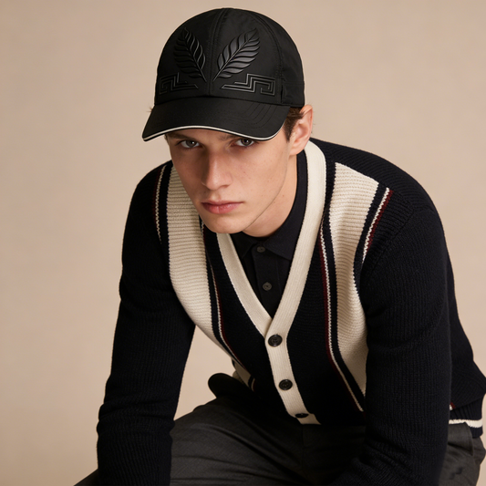 Black Leaf Engraved Cap