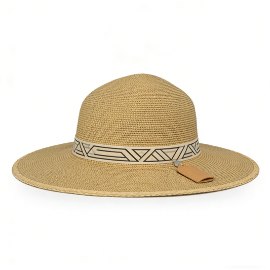 Geometric Band Straw Sun Hat