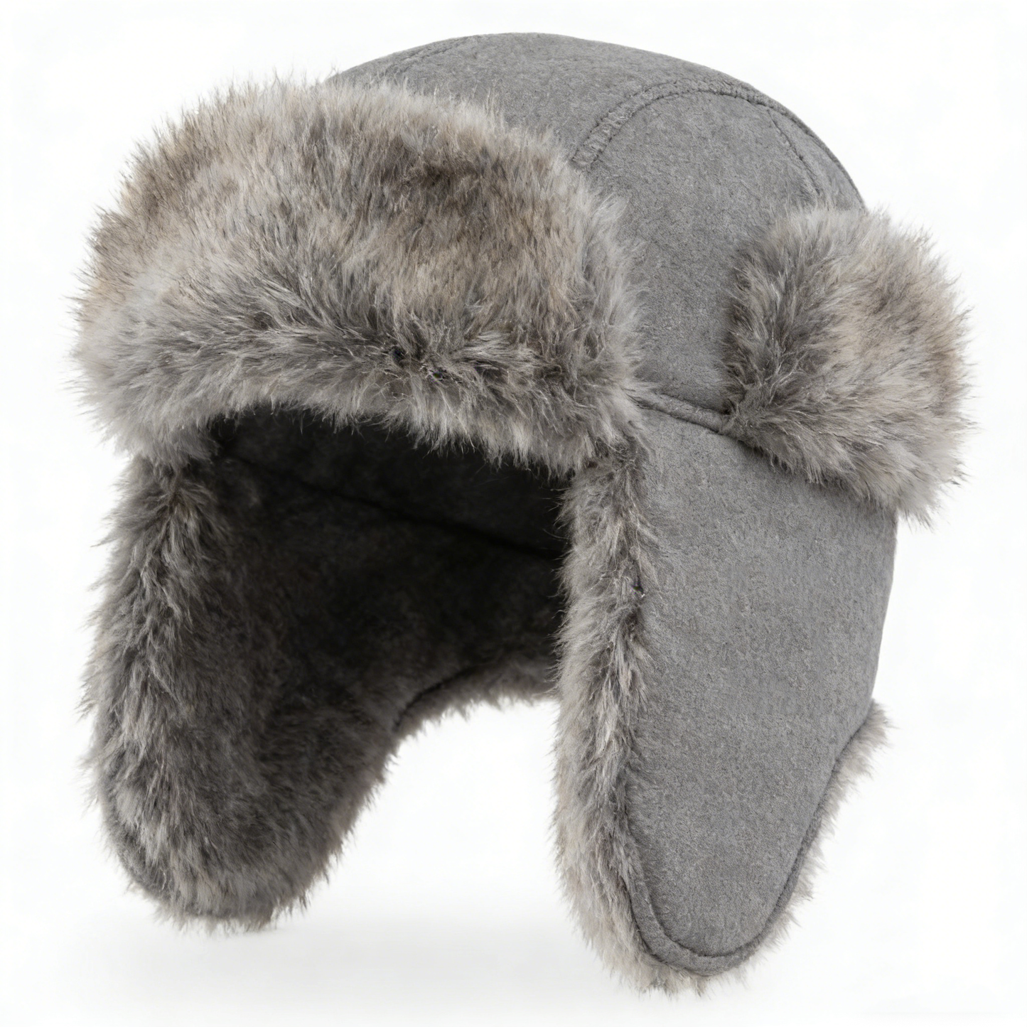 Grey plush Beanie